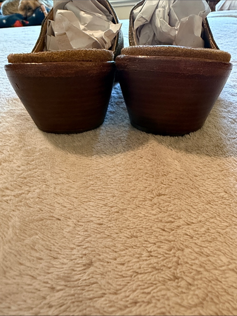 Patricia Nash Camel Suede Pointed Backless Loafers - Picture 4 of 5